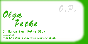 olga petke business card